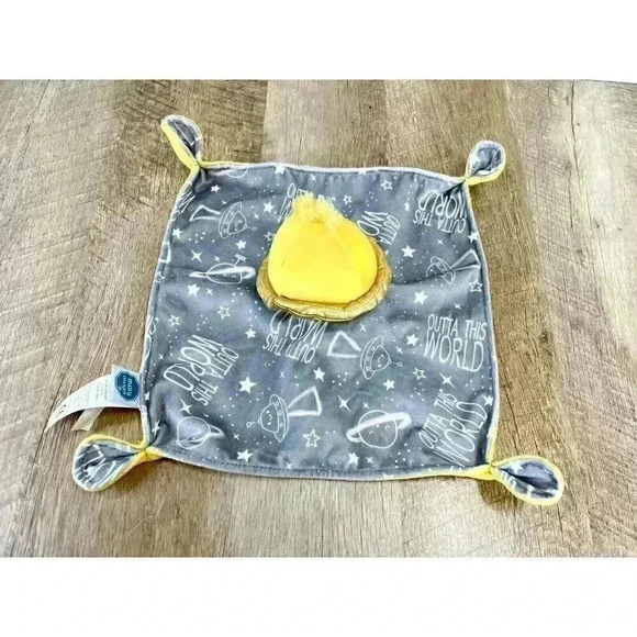 Mary Meyer Space Planet Outta This World Lovey Security Blanket Gray Yellow Gold - Picture 3 of 7